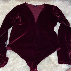 Express Red Velvet Bodysuit, never worn